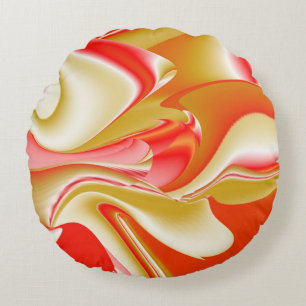 Coussins Ronds Love and Gold Abstrait 3D Rainbowart