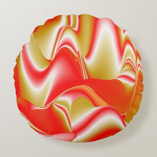 Coussins Ronds Love and Gold Abstrait 3D Rainbowart (Devant)