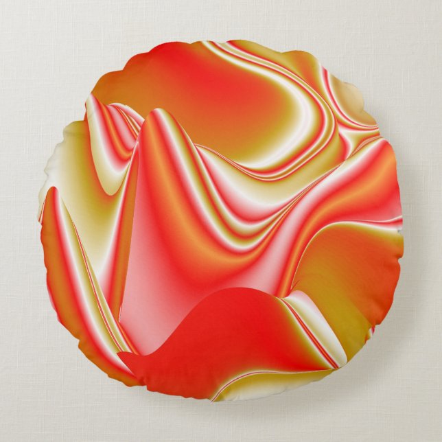 Coussins Ronds Love and Gold Abstrait 3D Rainbowart (Devant)