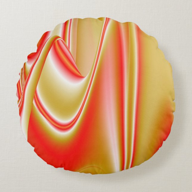 Coussins Ronds Love and Gold Abstrait 3D Rainbowart (Devant)