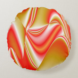 Coussins Ronds Love and Gold Abstrait 3D Rainbowart