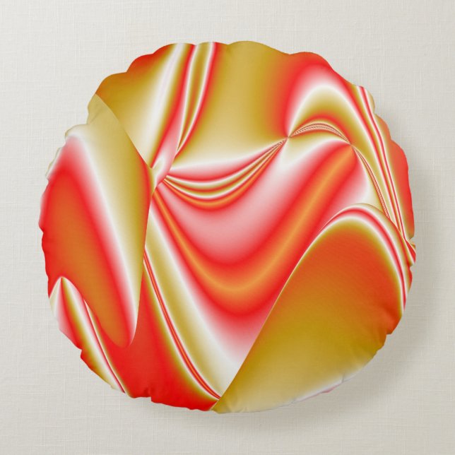 Coussins Ronds Love and Gold Abstrait 3D Rainbowart (Devant)