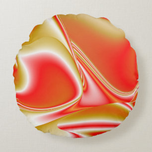 Coussins Ronds Love and Gold Abstrait 3D Rainbowart