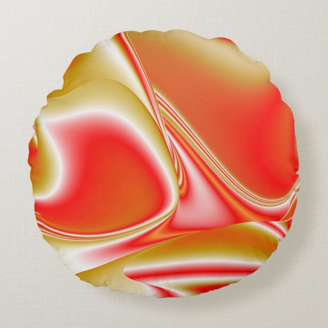 Coussins Ronds Love and Gold Abstrait 3D Rainbowart (Devant)