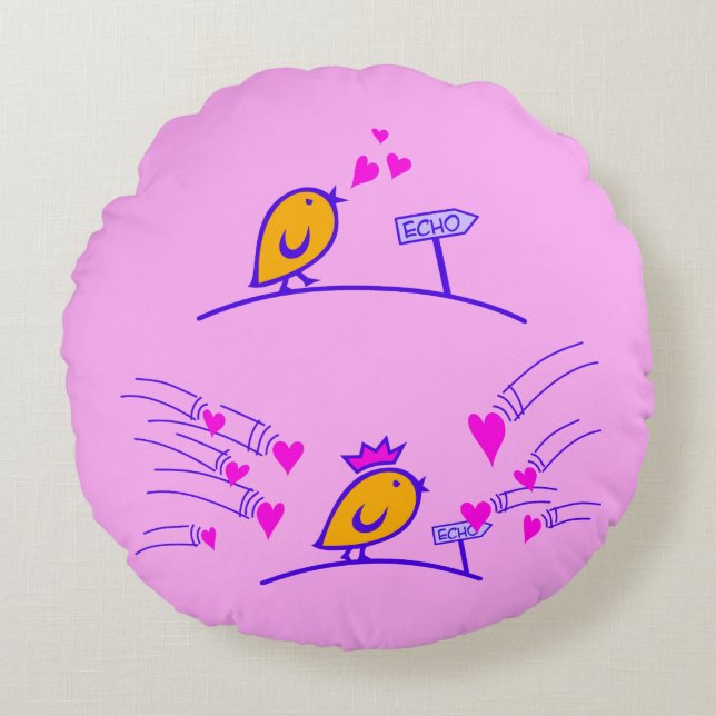 Coussins Ronds LOVE ECHO - Comic Birds Tweetlercools 3 (Devant)