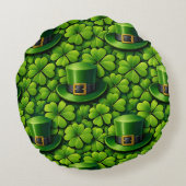 Coussins Ronds Lucky for leaf clover Saint Patrick's Day Patrick' (Dos)