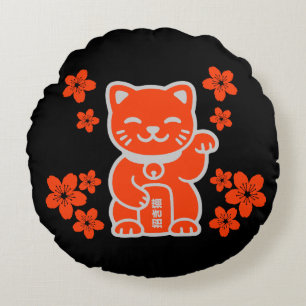 Coussins Ronds Lucky Japonais Maneki-neko