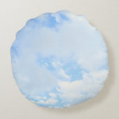 Coussins Ronds Lumière du monde Baby Blue Bible Verse Nom (Dos)