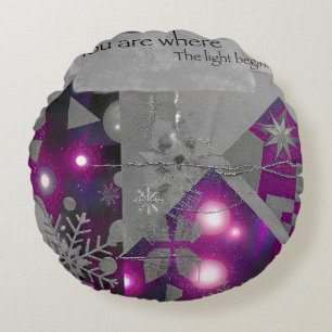 Coussins Ronds Lumière Précieuse – Pouf Rond Violet Gem