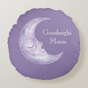 Coussins Ronds Lune de bonne nuit violette
