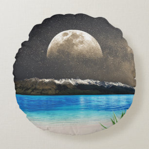 Coussins Ronds Lune Et Plage