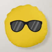 Coussins Ronds Lunettes de soleil de dessin cool (Dos)