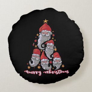 Coussins Ronds Lutins de l'arbre de Noël avec chapeau de Père Noë