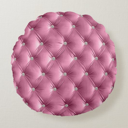 Coussins Ronds Luxe Glam Soft Rose Faux Velvet (Devant)