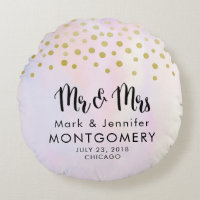 M. & Mme Faux Gold Confetti sur le Mariage pourpre