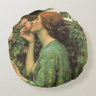 Coussins Ronds Ma douce rose, ou Âme de la rose par Waterhouse