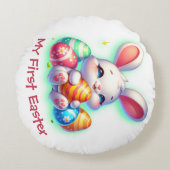 Coussins Ronds Ma première Pâques pour les filles | (Devant)