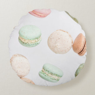 Coussins Ronds Macarons colorés : Doux Motif en chute.