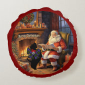 Coussins Ronds MacDonald Scottie Chien/Père Noël - Noël personnel (Dos)