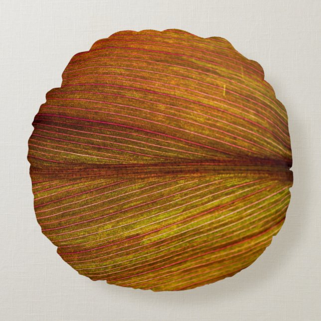 Coussins Ronds Macro botanique feuille nature texture (Devant)