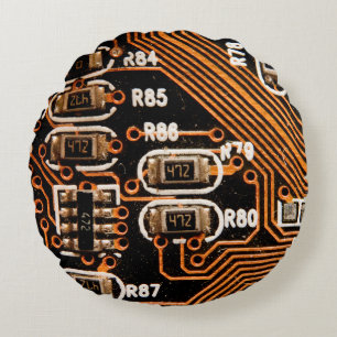 Coussins Ronds macro prise de circuit, câbles, condensateurs, car