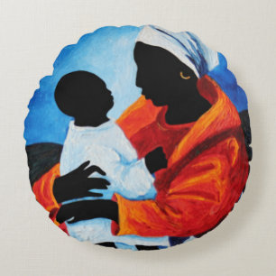 Coussins Ronds Madonna et enfant - premiers mots 2008