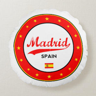 Coussins Ronds Madrid, Espagne, cercle, blanc