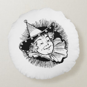 Coussins Ronds Magicien vintage d'Oz, portrait de Munchkin femme