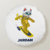 Coussins Ronds Magnet de skateboard personnalisé (Dos)