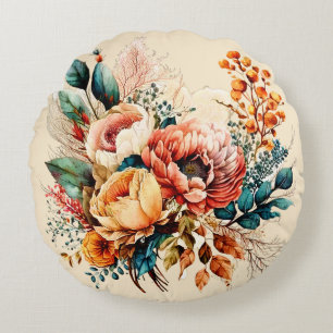 Coussins Ronds Magnifique bouquet bohème d'automne