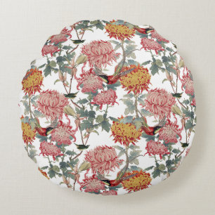 Coussins Ronds Magnifique conception florale botanique