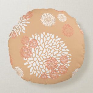 Coussins Ronds Magnifique conception florale botanique