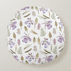 Coussins Ronds Magnifique conception florale botanique