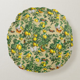 Coussins Ronds Magnifique conception florale botanique