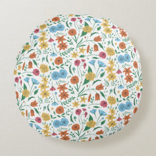 Coussins Ronds Magnifique conception florale botanique