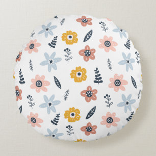 Coussins Ronds Magnifique conception florale botanique