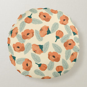 Coussins Ronds Magnifique conception florale botanique
