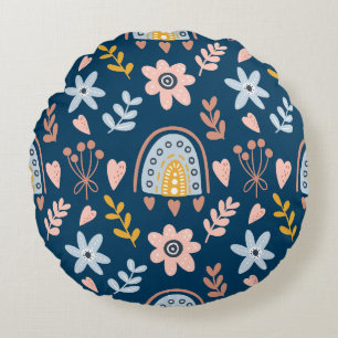Coussins Ronds Magnifique conception florale botanique
