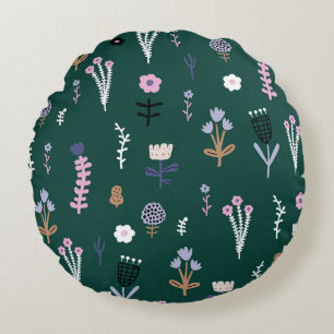 Coussins Ronds Magnifique conception florale botanique