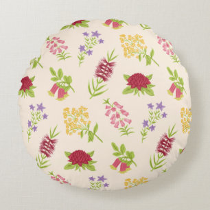 Coussins Ronds Magnifique conception florale botanique