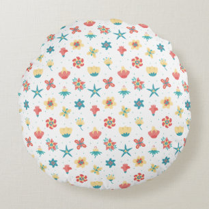 Coussins Ronds Magnifique conception florale botanique