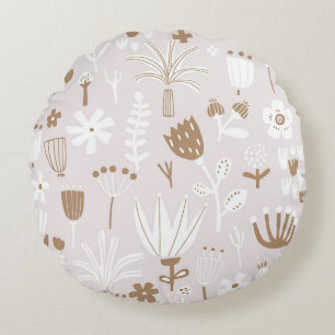 Coussins Ronds Magnifique conception florale botanique