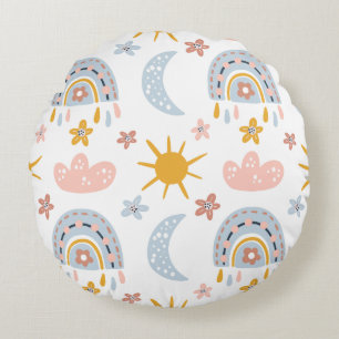 Coussins Ronds Magnifique conception florale botanique