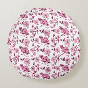 Coussins Ronds Magnifique conception florale botanique