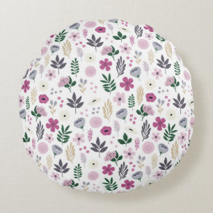 Coussins Ronds Magnifique conception florale botanique