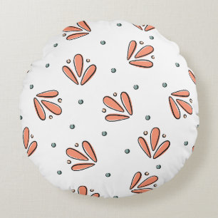 Coussins Ronds Magnifique conception florale botanique