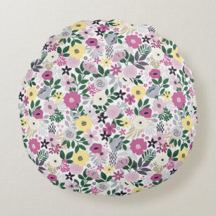 Coussins Ronds Magnifique conception florale botanique