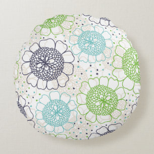Coussins Ronds Magnifique conception florale botanique