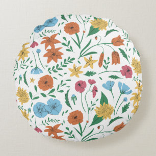 Coussins Ronds Magnifique conception florale botanique