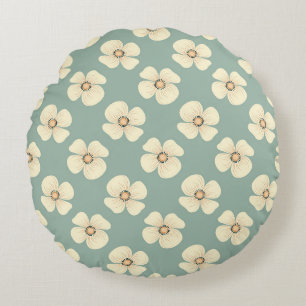 Coussins Ronds Magnifique conception florale botanique